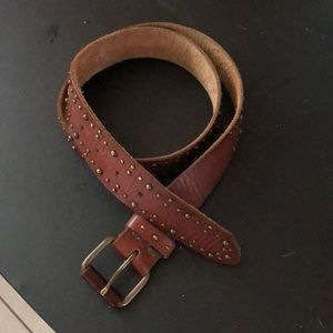 Genuine brown leather belt